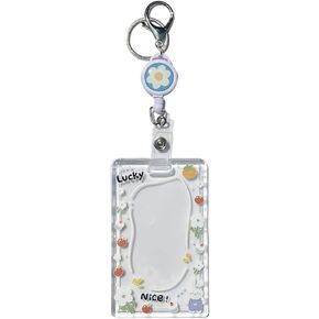 ID Badge Holder with Retractable Badge Reel Clip and Lanyard, Cute Card Name Tag Lanyard Vertical ID Protector Bage Clips for Nurse Doctor Teacher Student (Panda)