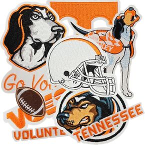 9pcs Tennessee Iron on Patches ، بقع كرة القدم للجينز ، القمصان ، حقائب الظهر ، القبعات والمزيد
