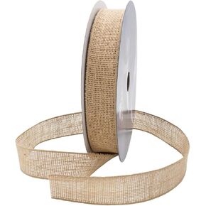 Royal Imports Natural Burlap Jute Wired Fabric Ribbon 2.5" (#40) for Floral, Holiday & Craft Decoration, 25 Yard Bulk Roll (75 FT Spool)