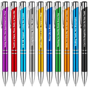 Chris.W 10pcs Cute Dentist Pens, I Can't Fix Stupid But I Can Fix Your Teeth Funny Dental Pens Gifts, Ballpoint Pens for Friends, Writing Ball Pens for Dental Assistant Dental Hygienist Office Gift