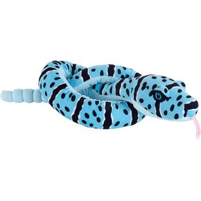 Wild Republic Snakes Eco Blue Rock Rattle, Stuffed Animal, 54 Inches, Plush Toy, Fill is Spun Recycled Water Bottles, Eco Friendly