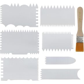 Acrylic Pouring Swipe Painting Tools 7 In 1 Paint Scraper with Paint Brush Paint Swipe Accessories for Acrylic Painting Techniques