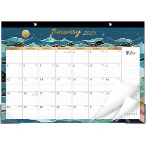 2025 Desk Calendar - Calenndar 2025, JAN.2025 - DEC. 2025, Large Desk Calendar 2025, 16.8"x 12", Desktop Calendar with Ruled Blocks, Premium Paper, Cutting Line, Corner Protectors