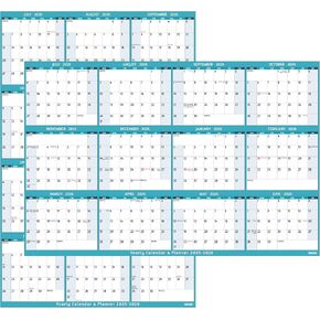 2025-2026 Dry Erase Calendar – Large Yearly Wall calendar, Jul 2025 – Jun 2026, 38.2'' x 25.2'', 2-Side Reversible Calendar 2025-2026, Vertical/Horizontal, Wall Calendar Dry Erase with Notes, Stickers