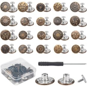 MOTYAWN 4 Styles Jean Button Pins, Adjustable Jean Button, Detachable Jean Button Pin, No Sewing Required, Perfect Fit Instant Jean Button (4 Pairs of Flowers Models) in Kuwait