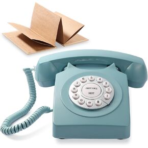 Guest Book Audio Wedding Phone,Record Guest Voice Messages,Retro Guest Book for Wedding or Birthday Party Message Voicemail,Save The Blessings of Your Relatives and Friends, Blue