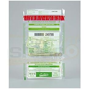 100 Cashier Depot Tamper Evident Bank Deposit Bags, 10" x 15" Clear, Twin Pockets, Serialized Numbering, Barcode, Press & Seal Void Closure Tape
