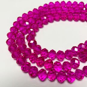 513Pcs Briolette Glass Crystal Beads for Jewelry Making, 6MM Rondelle Faceted Crystal Beads Bulk for Bracelets, Glass Spacer Beads for Crafts Necklace Earring Wine Charms Suncatchers, Clear