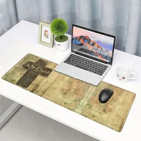 Christian Religious Bible Verse The Lord is My Rock Extended Large XXL Gaming Mouse Pad Mat ( 31.5 x 11.8 in ), Mousepad Keyboard with Non-Slip Rubber Stitched Edges for Work Game