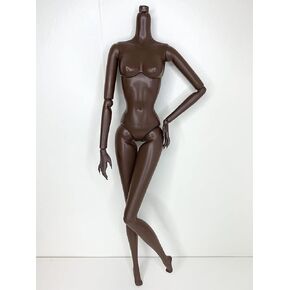 DIY OOAK Doll Bodies for Replacement 12 inch Fashion Doll Body Supermodel Collector Doll Body Articulated Jointed Posable Doll Making Repair (#4 Dark Chocolate)