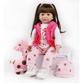 24 Inch Large Size Reborn Baby Dolls Girls Soft Silicone Vinyl Baby Doll Looking Real Newborn Baby Dolls Girls Toys