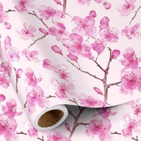RUSPEPA Floral Wrapping Paper Roll for Women Girls, Mini Roll, Elegant Wild Flower Design Gift Wrap Paper Perfect for Birthdays, Bridal Shower, Spring, Wedding, Mother's Day, 17 Inch x 16.4 Feet