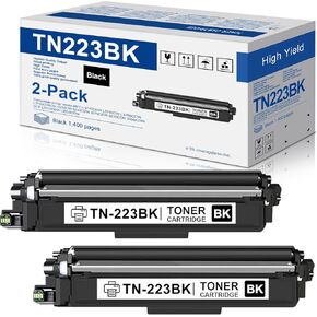 TN223 TN223BK Toner Cartridge 2 Pack Replacement for Brother TN223 Black Toner for MFC-L3770CDW MFC-L3710CW MFC-L3750CDW HL-3210CW HL-3230CDW Printer, TN-223BK