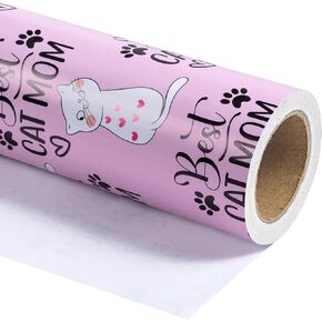 WRAPAHOLIC Dog Wrapping Paper - Mini Roll - 17 Inch X 33 Feet - Pink Kids Birthday Wrapping Paper Rolls Doggy Girls for Birthday, Party, Holiday
