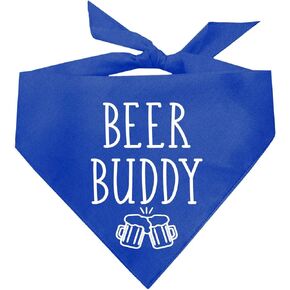 Beer Buddy Dog Bandana | 100% Cotton Triangle | Made in USA | Funny St. Patrick's Day Photoshoot Prop | Shamrock | Drinking Bar Parade Event Or Party | Green One Size (245)