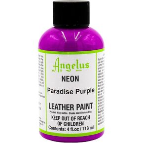 Angelus Neon Acrylic Leather Paint for Shoes, Boots, Jackets, Art, Customizing, Sneakers, Bags, & More – Paradise Purple – 4oz