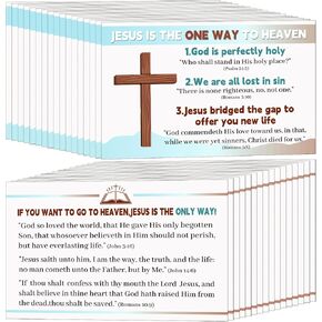 300 Pcs Gospel Tract Card Plan of Salvation Cards Bible Tracts Prayer Postcards Christian Bookmark Bulk Pocket Holy Postcards Christian Gifts Women Men Ministering Tool(Jesus Is The One Way)