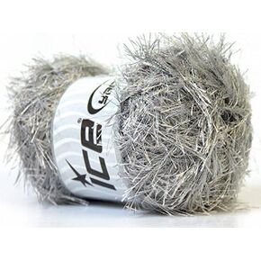 100 Gram Silver Grey Eyelash Yarn Ice Fun Fur 164 Yards