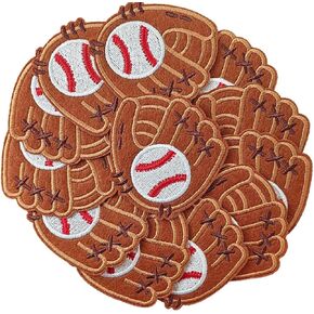 Baseball Glove Iron on Patches, Embroidered Baseball Iron on/Sew on Decorative Patches for Clothing, Pants, Backpacks, Hats, Jeans, DIY Accessories.