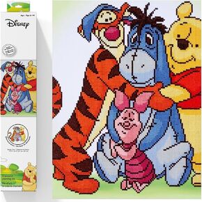 DIAMOND DOTZ Disney Winnie The Pooh & Friends Diamond Painting Kits for Adults - Diamond Art Kits a Relaxing Creative Craft Kit with Dotz Gems 16x16