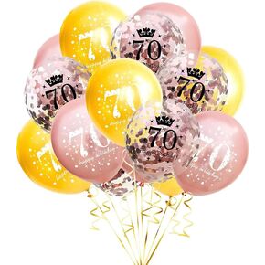 SHUNTAI 100th Birthday Balloons Latex Confetti Balloon Gold and Black 100th Birthday Decorations for Men Women 100 Years Old Anniversary Theme Birthday Party Decor Supplies 15 Pack 12 inch