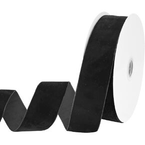 Black Velvet Ribbon 7/8 Inch Velvet Ribbon for Gift Wrapping Weddings Hair Bow Ribbons Headbands Bouquets-25 Yards