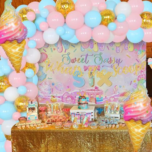 Mocsicka Donut 6th Birthday Banner Backdrop Sweet Sassy and Six Birthday Decorations Banner for Girls Sixth Birthday Party Banner for Phogography (Pink, 70.8x43.3 inch) in Kuwait