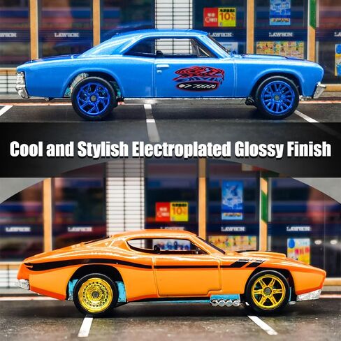 1/64 Wheels Front Small Rear Big with Rubber Tires for 1:64 Diecast Model Cars,Sporty,Muscle Vehicles,Miniature Modified Parts 4 Types in 1 Box (Electroplate Gold) in Saudi Arabia