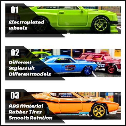 1/64 Wheels Front Small Rear Big with Rubber Tires for 1:64 Diecast Model Cars,Sporty,Muscle Vehicles,Miniature Modified Parts 4 Types in 1 Box (Electroplate Gold) in Saudi Arabia