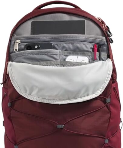 The North Face Women Borealis Luxe Commuter Backpack - PFAS Free ، Sumac/Burnt Coral Metallic ، Size One in Kuwait