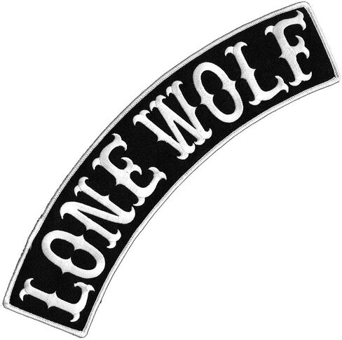 Vegasbee Lone Wolf Patch مطرزًا من الحديد على راكب الدراجة النارية راكب راكب راكب راكب السترة أعلى الروك 12 "الولايات المتحدة الأصلية (أسود أبيض) in Kuwait