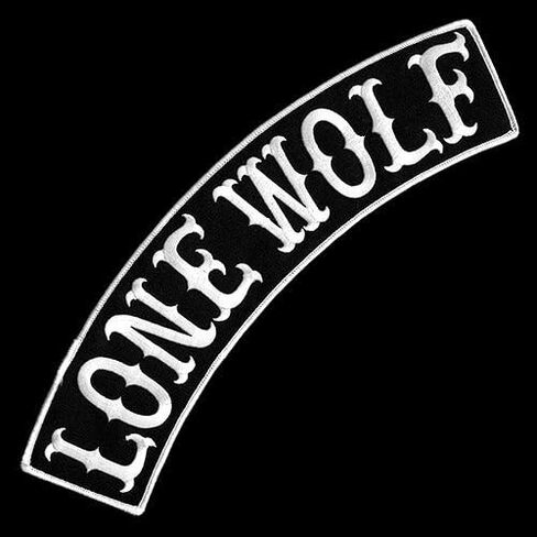 Vegasbee Lone Wolf Patch مطرزًا من الحديد على راكب الدراجة النارية راكب راكب راكب راكب السترة أعلى الروك 12 "الولايات المتحدة الأصلية (أسود أبيض) in Kuwait
