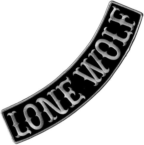Vegasbee Lone Wolf Patch مطرزًا من الحديد على راكب الدراجة النارية راكب راكب راكب راكب السترة أعلى الروك 12 "الولايات المتحدة الأصلية (أسود أبيض) in Kuwait