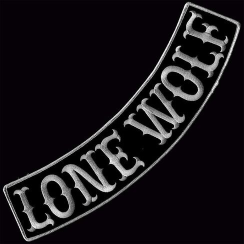 Vegasbee Lone Wolf Patch مطرزًا من الحديد على راكب الدراجة النارية راكب راكب راكب راكب السترة أعلى الروك 12 "الولايات المتحدة الأصلية (أسود أبيض) in Kuwait