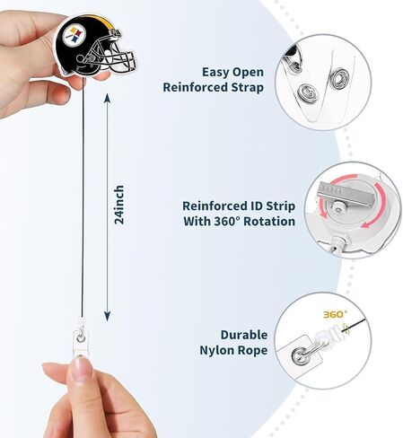 Retractable Badge Reel Holder for Chiefs with ID Clip for Nurse, Teacher, Doctor, Medical Assistant, Office Worker in Saudi Arabia