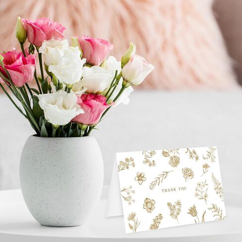Whaline 36Pcs Blue Floral Thank You Cards with Envelopes and Stickers Blue Greeting Cards Blank Note Cards for Weddings Bridal Shower Baby Shower in Kuwait