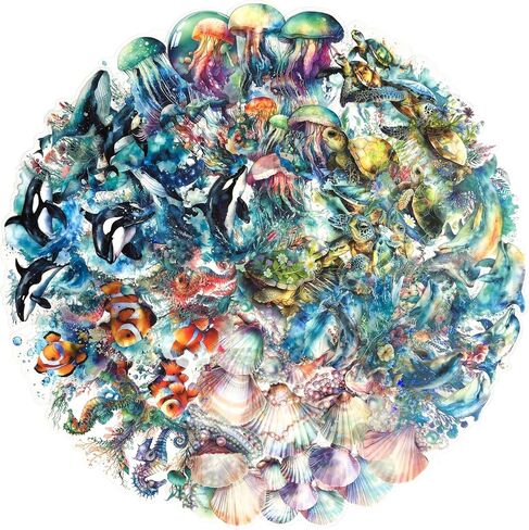 Yoksas 60Pcs Holographic Ocean Life Jellyfish Turtles Stickers - Sea Marine Animal Whales Dolphins Seahorses Stickers for Junk Journal,Scrapbooking Supplies,Planner in Kuwait