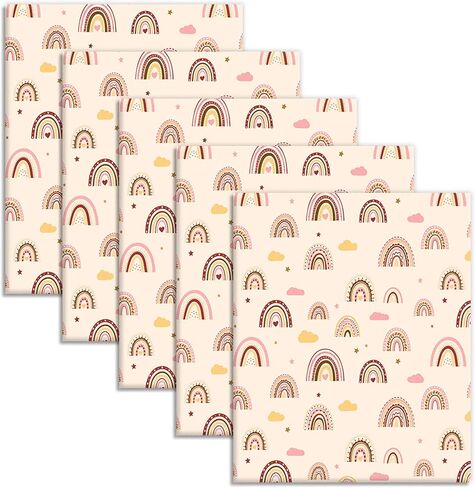 Whaline 5pcs Boho Rainbow Cotton Cotton Bundles 18 × 22 بوصة قوس قزح نجم سحابة سحابة سحابة بويهو موضوع خياطة مربعات خياطة للأقمشة لصياغة DIY المصنوعة يدويًا. in Saudi Arabia