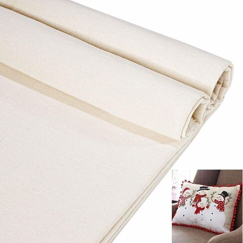 Christmas Muslin Cotton Fabric Textile Cotton Natural Fabric Roll - Unbleached 100% Cotton Linen Textile by The Yard Draping Craft 3 Yards(58.26"x108") for Sewing DIY Crafting Design Cloth in Saudi Arabia