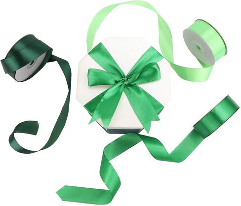 4 لفة 2.5 سم سانت باتريك أشرطة الساتان ، 25 ياردة شريط النسيج الصفراء الأخضر الكلاسيكية ل ST Patrick's DIY يلفت الحفلات منزل حديقة المنزل in Kuwait