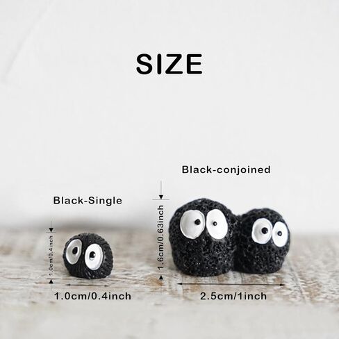 Miniature Black Briquet, Micro Pals Elf, Dollhouse Miniature Briquet Elf, Cute Mini Briquet Figurine, for Fairy Garden, Terrarium, Miniature Garden, or Dollhouse Playground (20PCS) (Black - Single) in Saudi Arabia
