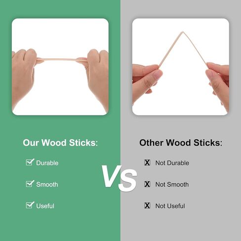 50-Pack Wood Square Dowel Rods, 1/8 x 12 Inch Unfinished Wooden Square Dowel Rod, Hardwood Square Dowel Sticks for Crafts/DIY Projects/Models Making [Wood Color] in Saudi Arabia