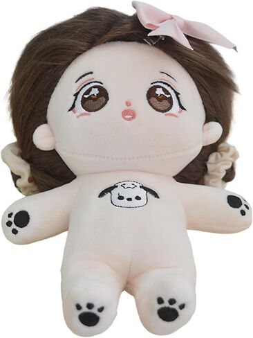 20cm Anime Plush Dolls with Long Hair Doll Clothes and Embroidered Face - Cotton Doll Dress Up for Play or Display in Saudi Arabia