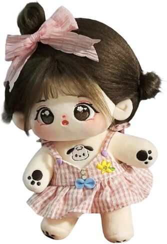 20cm Anime Plush Dolls with Long Hair Doll Clothes and Embroidered Face - Cotton Doll Dress Up for Play or Display in Saudi Arabia