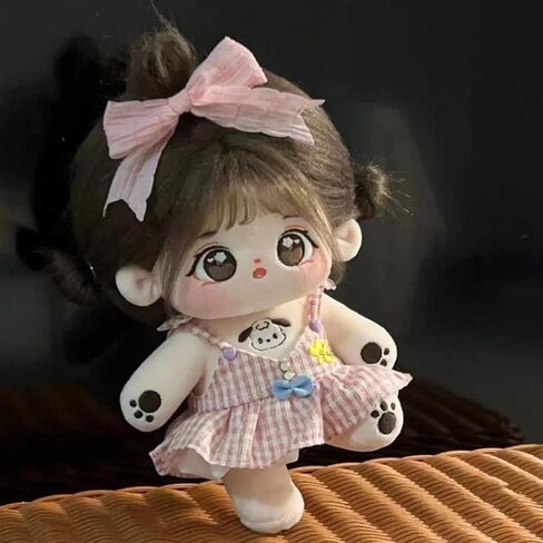 20cm Anime Plush Dolls with Long Hair Doll Clothes and Embroidered Face - Cotton Doll Dress Up for Play or Display in Saudi Arabia
