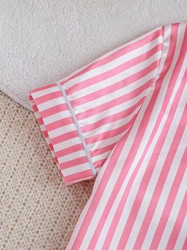 MyFav Pajama Set for Girls Button Down Silky Kids Sleepwear Nightwear Loungewear Clothes Set in Kuwait