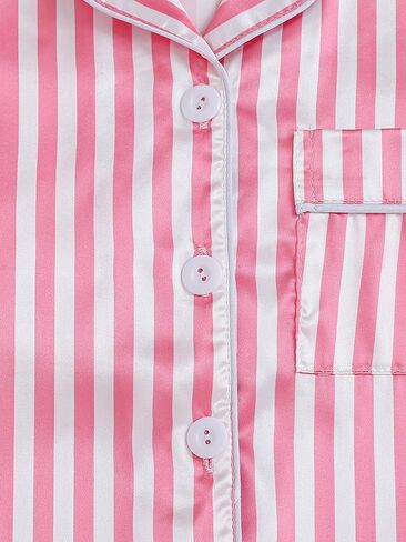 MyFav Pajama Set for Girls Button Down Silky Kids Sleepwear Nightwear Loungewear Clothes Set in Kuwait