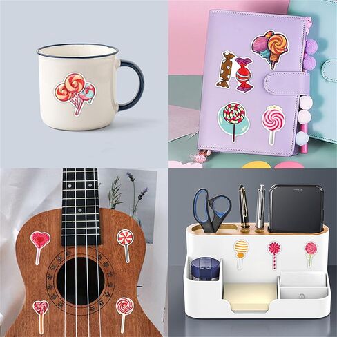 Cute Candy Stickers Pack 55PCS Cartoon Sweet Stickers Gifts for Kids Girls Boys, Kechup Waterproof Vinyl Dessert Stickers for Water Bottles Journaling Luggage Party Supplies in Saudi Arabia