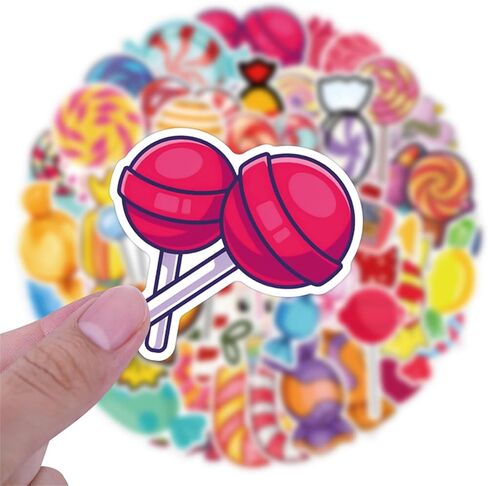 Cute Candy Stickers Pack 55PCS Cartoon Sweet Stickers Gifts for Kids Girls Boys, Kechup Waterproof Vinyl Dessert Stickers for Water Bottles Journaling Luggage Party Supplies in Saudi Arabia