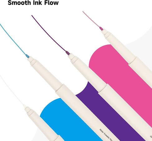 New White Water Erasable Marking Pen for Fabric, Smooth Touch Disappearing Ink Marker, Fabric Embroidery Pen, Water Soluble Tool for Quilting, Sewing, DIY Crafts in Saudi Arabia